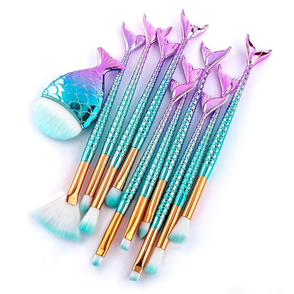 11-Piece Mermaid Tail Eye Makeup Brush Set 11